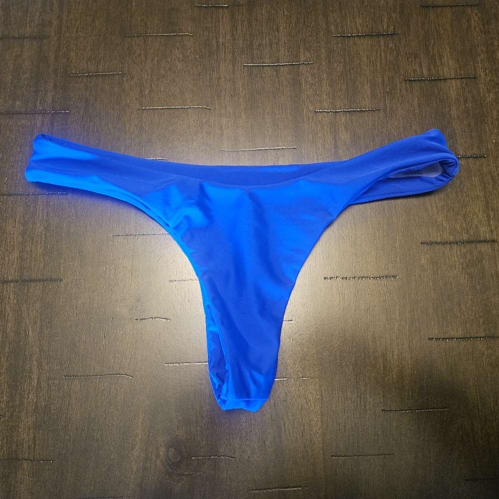 Blue Thong Bikini Bottoms